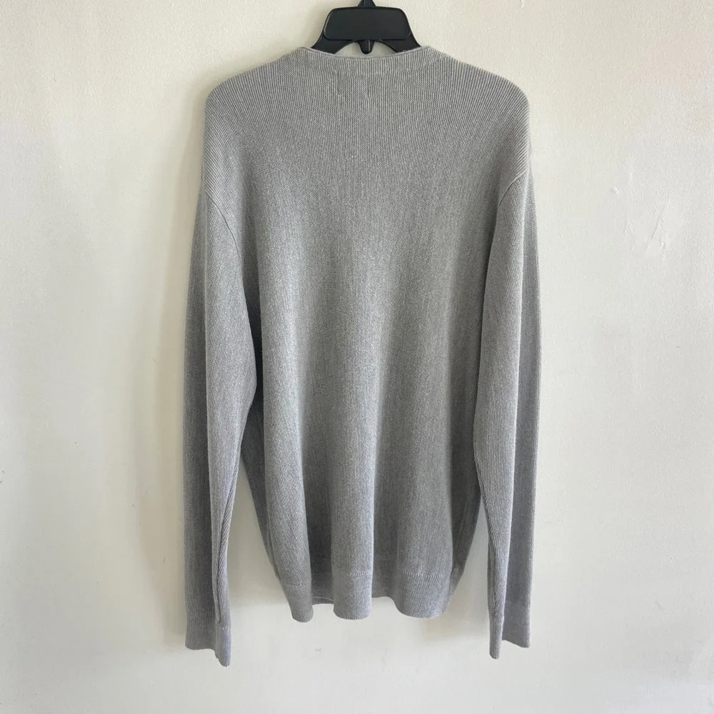 Dockers Golf Mens‎ XL Gray V-Neck Button Front Knit Cardigan Sweater Long Sleeve